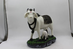 Kamdhenu Cow Gau Mata,Nandi cow Statue Kamdhenu Hindu God For Home Decor White