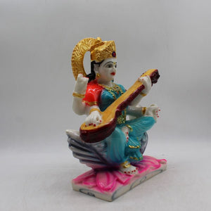 Saraswati mata God of Education Knowledge,Saraswati statue Idol Multi colour