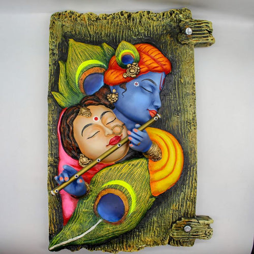 Radha Krishna Wall Frame Kanha Radha Wall Frame Hanging Home Decore Multi color