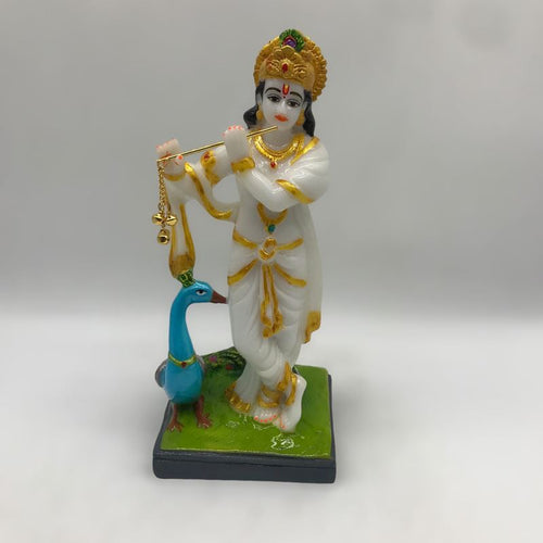 Lord Krishna Kanha Balgopal Shyam Madhava Murari Mohan Statue decoreWhite