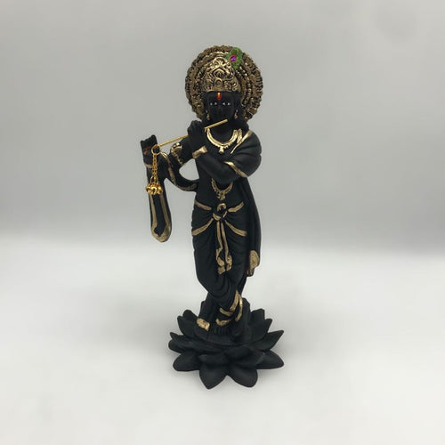 Lord Krishna Kanha Balgopal Shyam Madhava Murari Mohan Statue decoreBlack