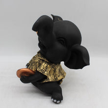 Load image into Gallery viewer, Ganesh Ganesha Ganpati Ganapati Hindu God Hindu God Ganesh fiber idolBlack